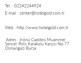 Gold Center Hotel iletiim bilgileri